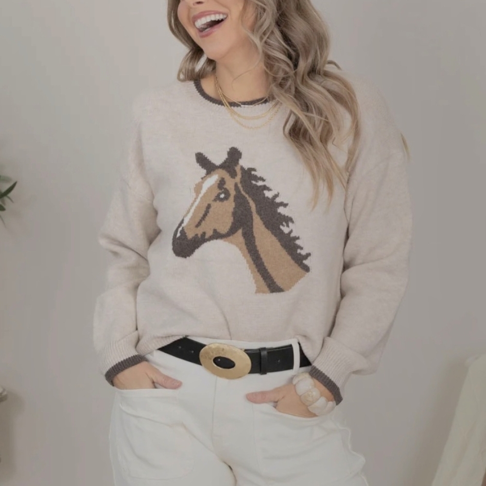 Dry Goods Horse Semi-Cropped Sweater
